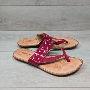 Born Women Leather Thong Sandals Flats shoes sz 8